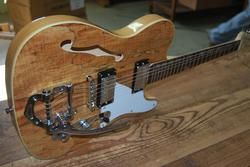 New Custom Vintage Style Spalted Maple Semi Hollow Electric Guitar