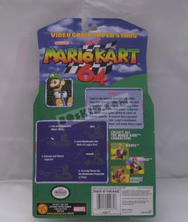 2000 Toy Biz Nintendo Mario Kart 64 Luigi MOSC Mint SEALED Card Figure