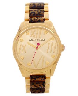 Betsey Johnson Watch, Womens Gold tone and Leopard Polycarbonate