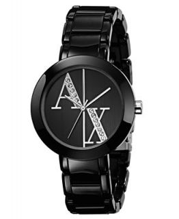 Armani Exchange Watch, Womens Black Plastic Strap 34mm AX4056