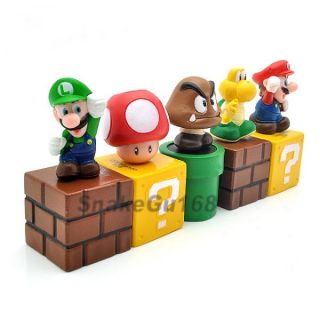 Lot 5 Super Mario Bros 2 Luigi Mario Figure Toy MS84