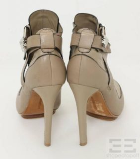 Mark James Badgley Mischka Brown Leather Buckle Ankle Booties Size 6 5
