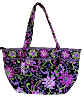 Retired Purple Punch Floral Miller Handbag Tote Purse New
