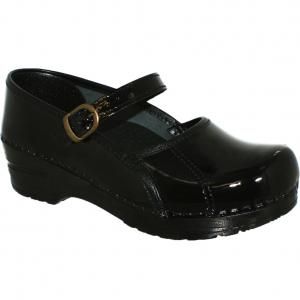 New Sanita Marcelle Mary Jane Clog in Black Patent