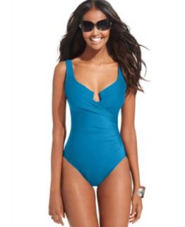 Miraclesuit Swimsuit, Rialto Ruched Tummy Control One Piece   Womens