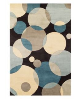 Momeni Area Rug, Perspective Circles NW 37 Teal 8 x 11