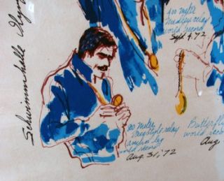 Mark Spitz 72 Olympiad by Leroy Neiman Serigraph AP Signed