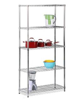 Honey Can Do Storage Shelf, 72 Chrome 5 Tier