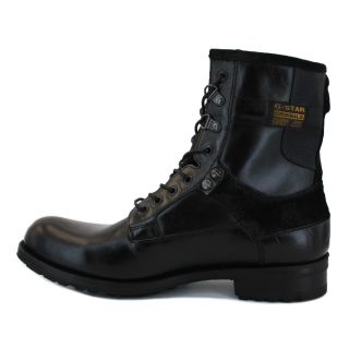 Star Marker III Mens Laced Leather Boots Black