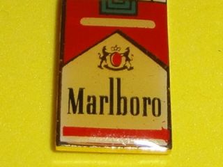 Marlboro Cigarettes Pack Tobacco Vtg Enamel Metal Hat Pin Badge Smoke