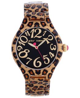 Betsey Johnson Watch, Womens Leopard Printed Bracelet 40mm BJ00204 03