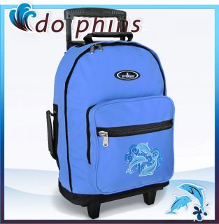 Dolphin Dolphins Rolling Backpack School Travel Bags