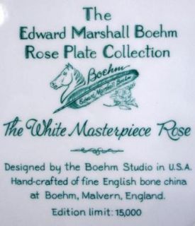 Edward Marshall Boehm White Masterpiece Plate Ltd Ed
