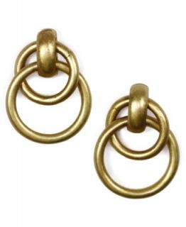 Jones New York Earrings, Worn Gold tone Crystal Button Stud Earrings