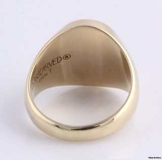 Marine Corps Signet Ring 14k Yellow Gold Solid Back Ring 16 6g