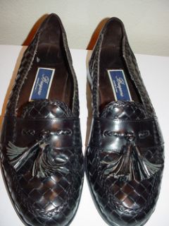 Cole Haan Bragano Black Woven Leather Tassel Loafer Men 9 M Dress Shoe