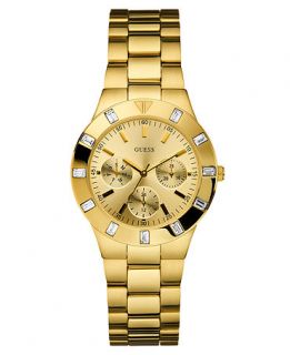 GUESS Watch, Womens Gold tone Stainless Steel Bracelet 44mm U11058L1