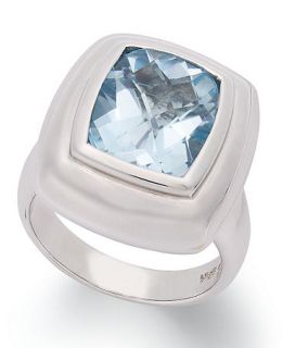 Sterling Silver Ring, Blue Topaz Cushion Cut Ring (6 1/2 ct. t.w