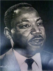 Martin Luther King Jr Portrait Charcoal Pencil Drawing