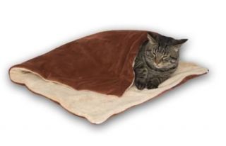 Thermo Kitty Throw Heated Cat Bed Rust Cream