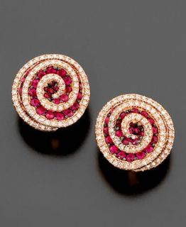 Effy Collection 14k Rose Gold Earrings, Ruby (1 7/8 ct. t.w.) and