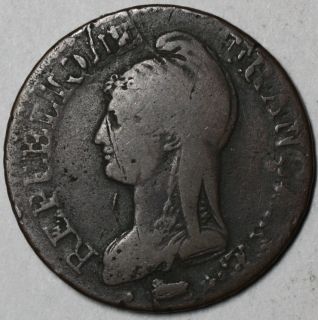1799 A LAN 8 A R RARE Over Mint Mark Double Struck Error France 5