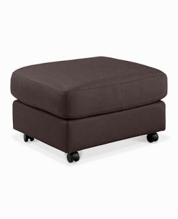 Blair Leather Ottoman, 30W x 25D x 17H   furniture