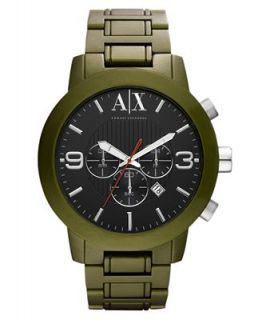 Armani Exchange Watch, Mens Chronograph Military Green Aluminum