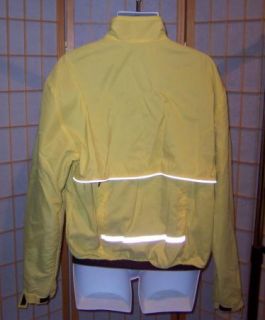 Nashbar Sz M Yellow Nylon Black Polar Fleece Lined Cycling Jacket