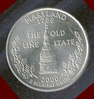 2000 P U.S. Maryland The Old Line State Commemorative Quarter