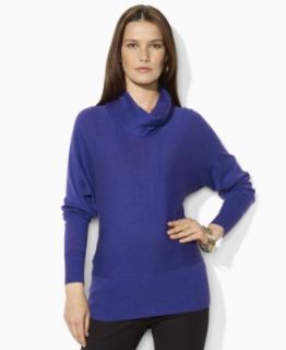 Lauren Ralph Lauren Petite Sweater, Long Sleeve Shawl Collar Double