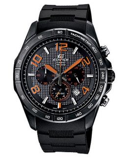 Casio Watch, Mens Chronograph Edifice Black Resin Strap 50x44mm