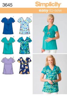 Maternity or Regular Scrubs Uniform Simplicity Sewing Pattern 3645