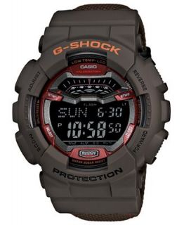 Shock Watch, Mens Digital Brown Resin Strap 55x51mm GLS100 5