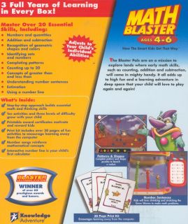 Math Blaster Ages 4 6 PC Mac CD Learn Numbers Addition Subtraction