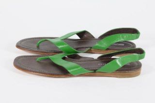 Matiko Green Brown Leather Sandal Slingback Flip Flop 9