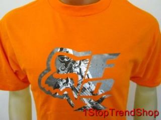 Fox Racing Co Logo T Shirt Mens Short Sleeve Orange Size s M L XL 2XL