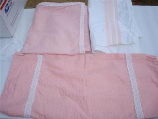 Monogrammed Bedding Set Letters MHJ Twin Size Peach Pink Coverlet