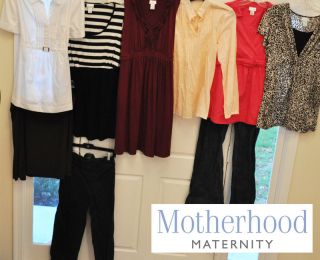 Motherhood Maternity Clothes Size Large 9 Piece Lot Tops Dress Pants