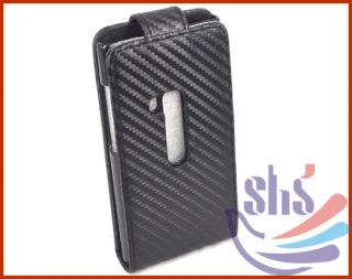Black Matt Flip Leather Pouch Case Back Cover Skin for Nokia N9