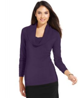 JM Collection Long Sleeve Cowl Neck Sweater, also available in petite