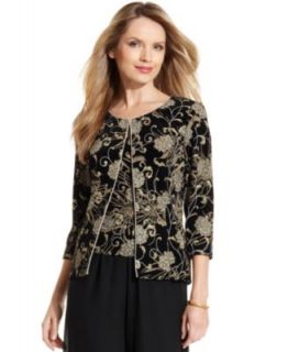 Alex Evenings Jacket & Cami, Three Quarter Sleeve Floral Printed