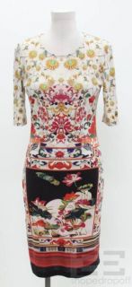 Mary Katrantzou Multi Color Floral Print Half Sleeve Dress Size Medium