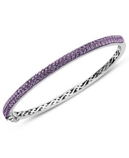 Kaleidoscope Sterling Silver Bracelet, Purple Crystal Bangle with