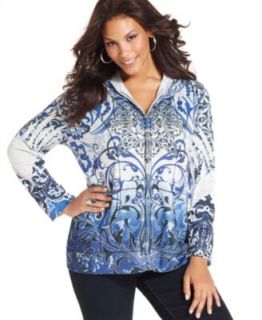 Style&co. Sport Plus Size Long Sleeve Layered Look Hoodie & Active