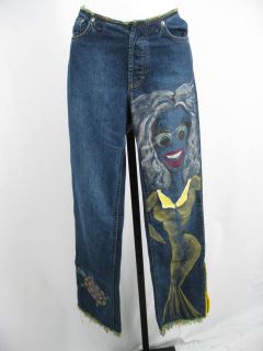 Mavi Painted Denim Kate Low Rise Boot Cut Jeans 27 34