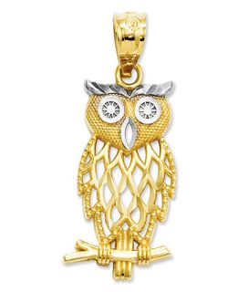 14k Gold and Sterling Silver Charm, Owl Charm   Bracelets   Jewelry