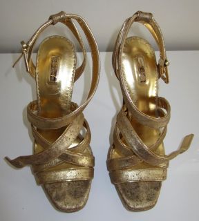 WWE Diva Maryse Ouellet Direct Win My Sexy Gold Sandals Sz 9 Worn by