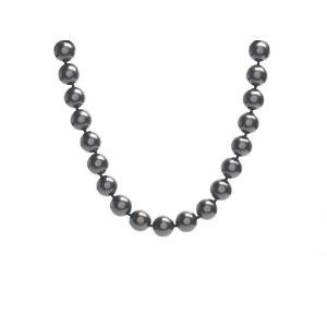 New Sterling Silver 16mm Black Masami Shell Pearl Necklace