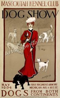 1901 Mascoutah Kennel Club Dog Show Poster 15x24